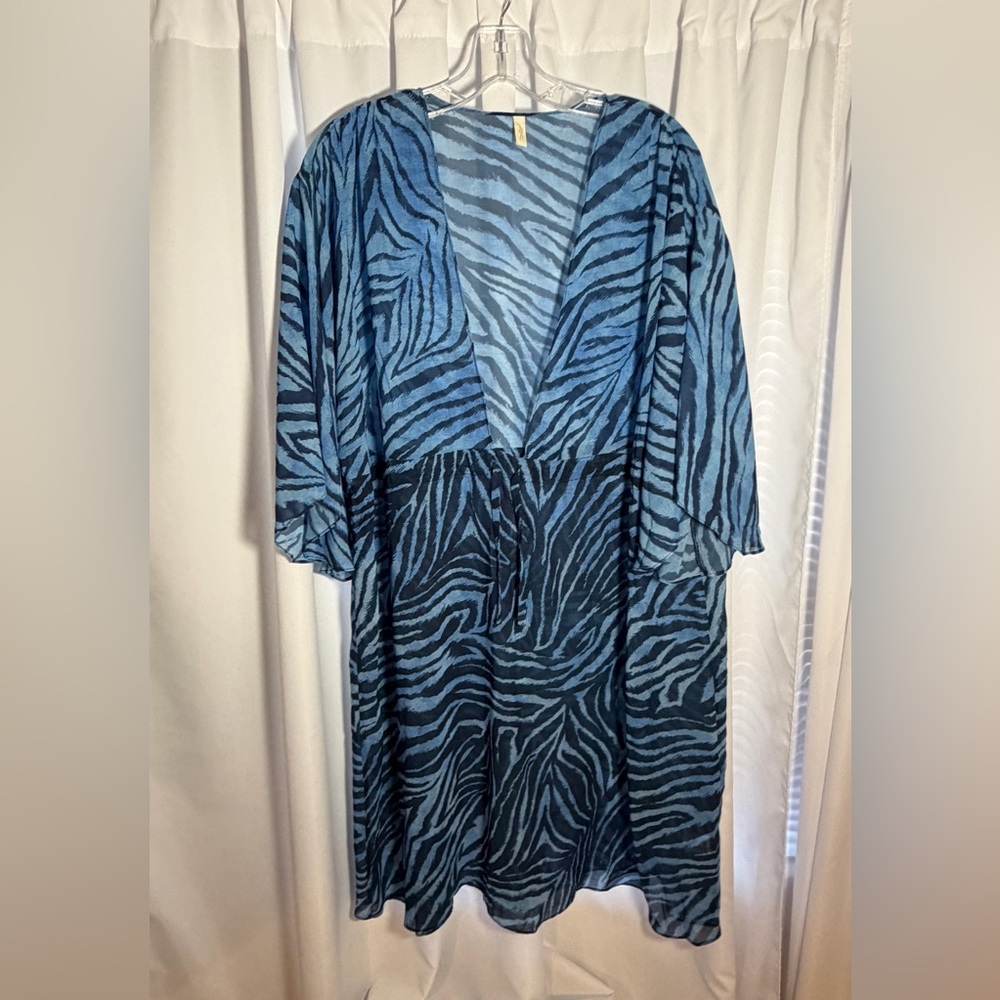 GOTTEX Blue Animal Print Cover Up Size Medium